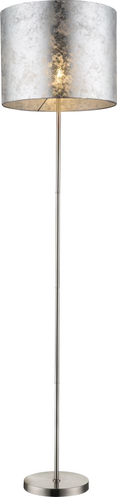 Bild von GLOBO LIGHTING Stehlampe, Leuchtmittel nicht inklusive, Stehleuchte Stoffschirm silber Wohnzimmerleuchte stehend Modern