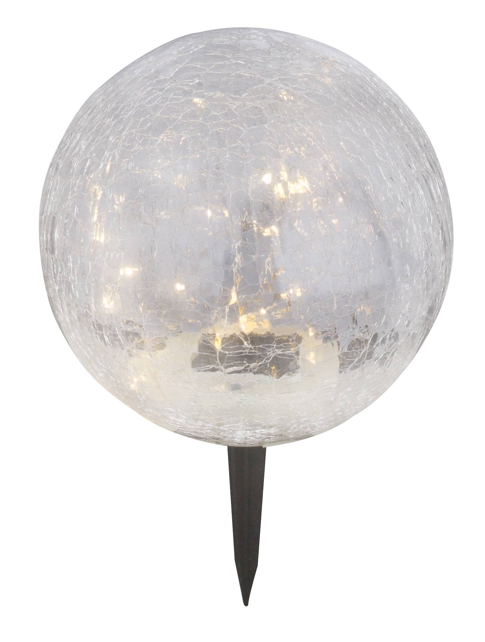 Bild von Globo SOLARLEUCHTE KUNSTSTOFF SCHWARZ, GLAS crackle Dm 195mm, Solarleuchte Kunststoff, Glas crackle Dm 195mm