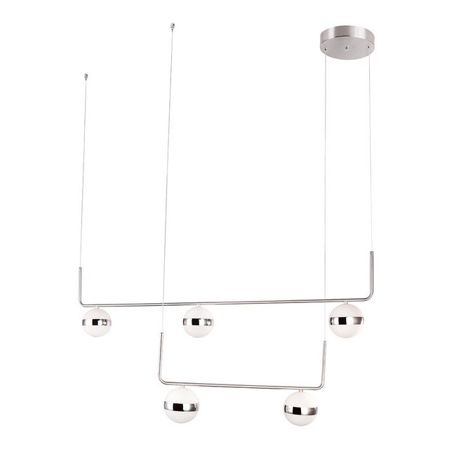 Bild von GLOBO LIGHTING LED Pendelleuchte, LED-Leuchtmittel fest verbaut, Warmweiß, LED Decken Pendel Hänge Lampe Leuchte Metall Nickel Matt Chrom