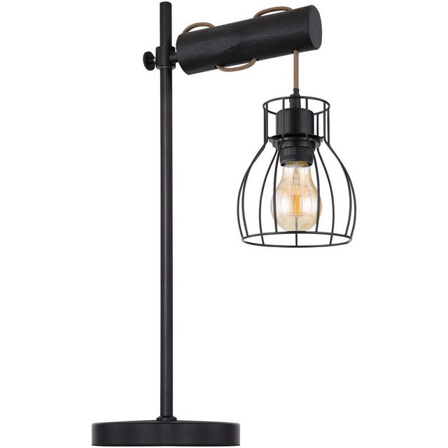Bild von GLOBO LIGHTING Tischleuchte Tischleuchte Tischlampe Wohnzimmer Metall Holz schwarz Industrie