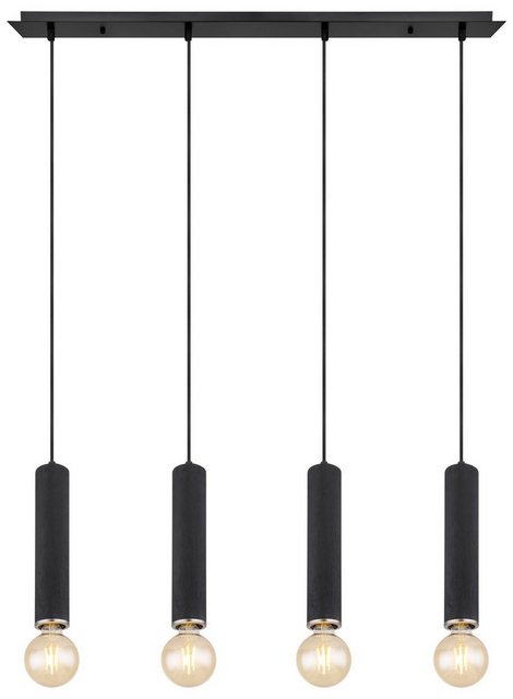 Bild von GLOBO LIGHTING Hängeleuchte Hängeleuchte Esszimmer Hängelampe Pendelleuchte Küche Schwarz 15499-4H