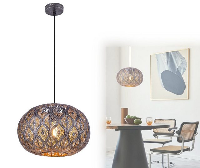 Bild von GLOBO LIGHTING Hängeleuchte Hängeleuchte Esszimmer Pendelleuchte Wohnzimmer Hängelampe 15344SLMDS, modern, rund, LED, LED wechselbar, Warmweiß, Pendellampe