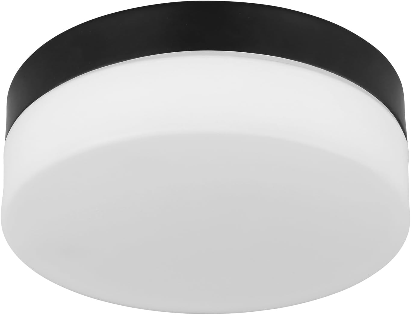 Bild von GLOBO LIGHTING Deckenleuchte VRANOS, Ø 18,4 cm, 1-flammig, Schwarz, Weiß, ohne Leuchtmittel, Aluminium, Opalglas, IP44 Spritzwassergeschützt