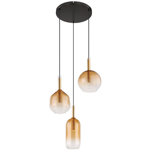 Bild von GLOBO LIGHTING Pendelleuchte, Pendelleuchte Hängelampe Deckenleuchte Esszimmerlampe Glas Amber