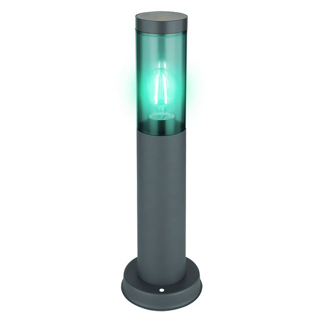 Bild von GLOBO LIGHTING LED Außen-Stehlampe, Leuchtmittel inklusive, Warmweiß, Farbwechsel, RGB LED Sockelleuchte Außenlampe Fernbedienung Edelstahl anthrazit