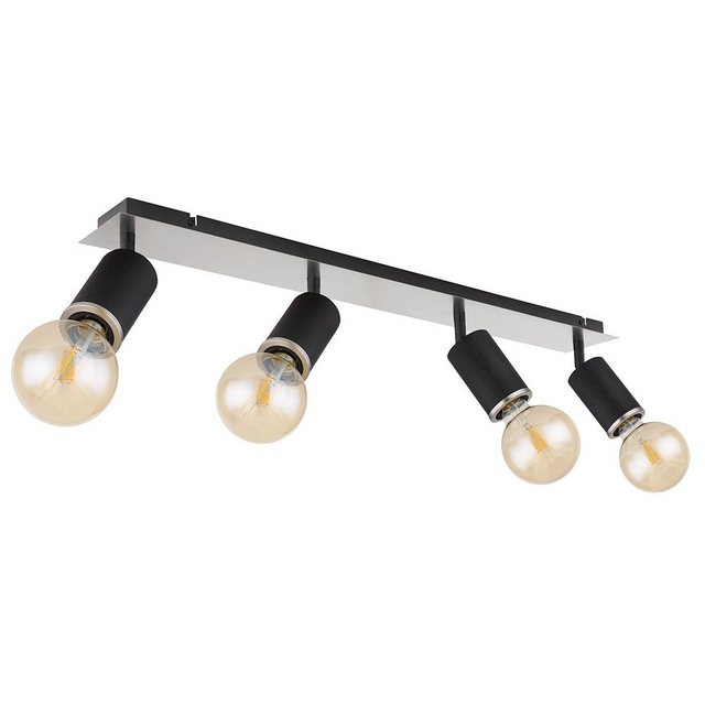 Bild von GLOBO LIGHTING LED Deckenspot, Leuchtmittel nicht inklusive, Deckenleuchte Deckenstrahler schwenkbar Spotleiste schwarz 4xE27 Holz