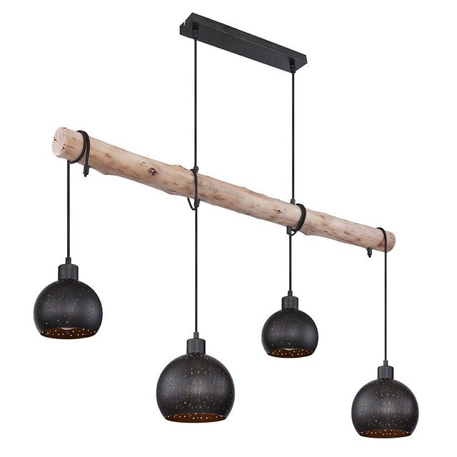 Bild von GLOBO LIGHTING LED Pendelleuchte, Leuchtmittel inklusive, Warmweiß, Hängelampe Pendelleuchte Esstischlampe Holz Wohnzimmerlampe H 120 cm