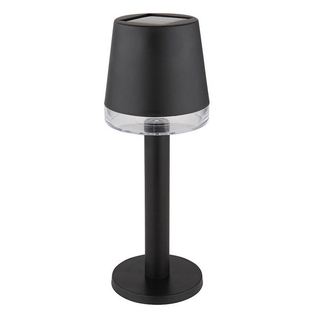 Bild von GLOBO LIGHTING LED Solarleuchte, LED-Leuchtmittel fest verbaut, Warmweiß, LED Solarleuchte Tischlampe Außenleuchte schwarz Akku H 21,5 cm