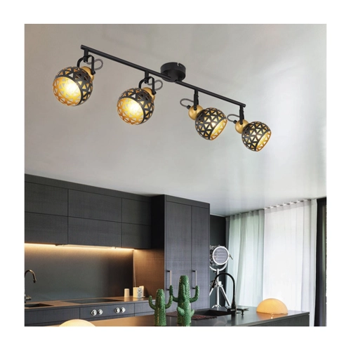Bild von GLOBO LIGHTING LED Deckenleuchte – Elegante Wohnzimmerbeleuchtung in Schwarz und Gold