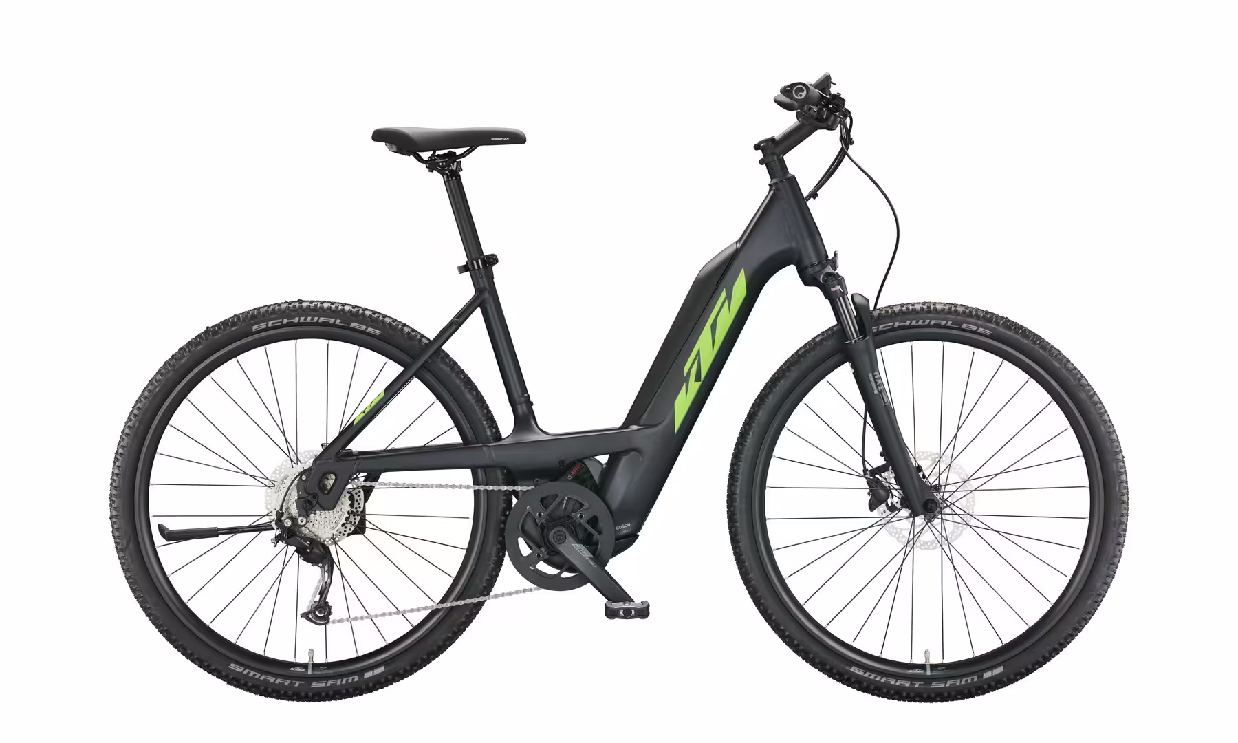 Bild von KTM MACINA CROSS 510 black matt (green+grey) 2022 28"; 500 Wh Wave