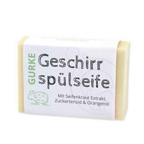 Bild von Florex Geschirrspülseife eckig mit Papierschleife, Gurke