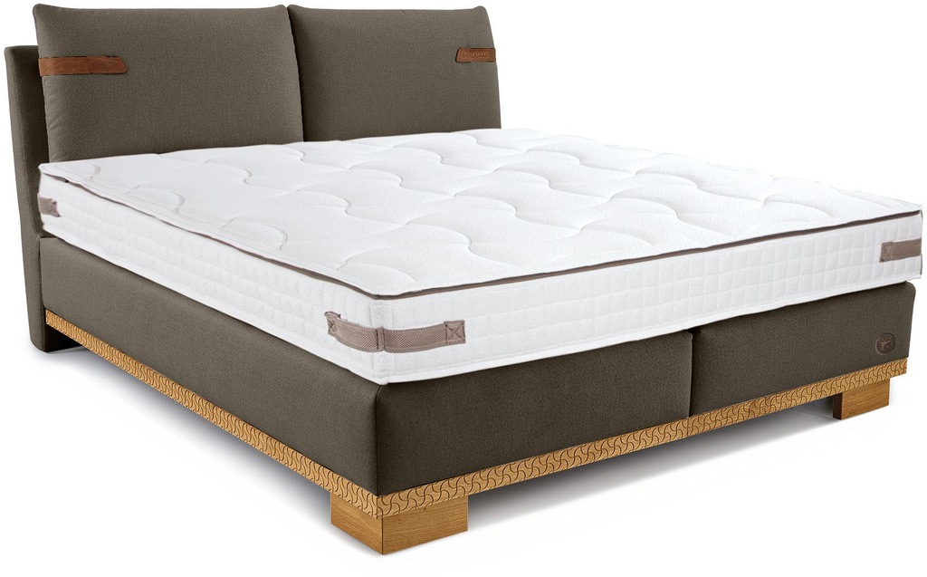 Bild von Birkenstock Boxspringbett "Montreal", Kopfteil in Kissenoptik, Lederlaschen, unterschiedliche Ausführungen