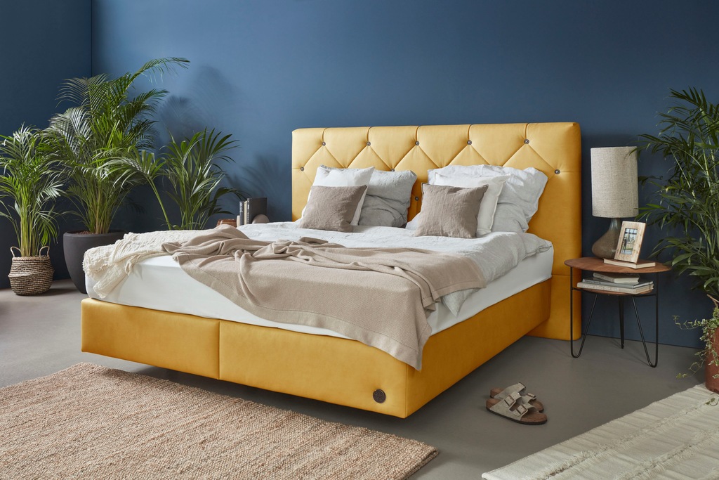 Bild von Birkenstock Boxspringbett "Stalon Box", Kopfteil mit Dicklederknöpfen, in unterschiedlichen Ausführungen