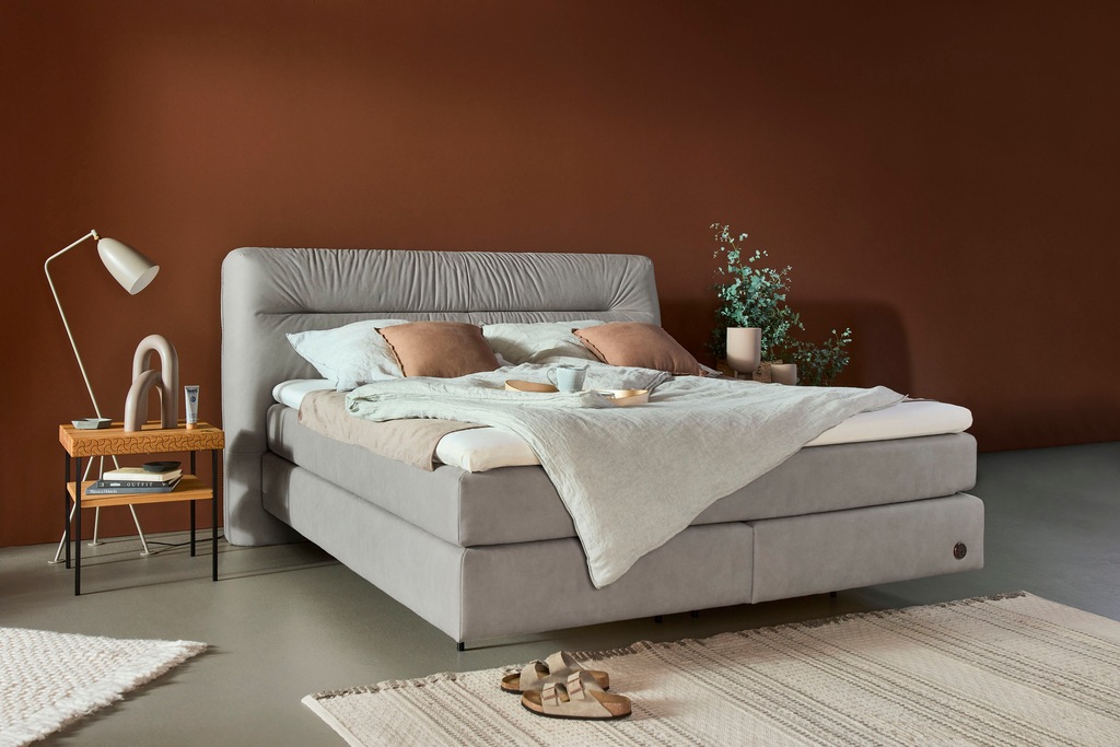 Bild von Birkenstock Boxspringbett "Calan", Kopfteil mit Kreuzstichziernaht, in unterschiedlichen Ausführungen