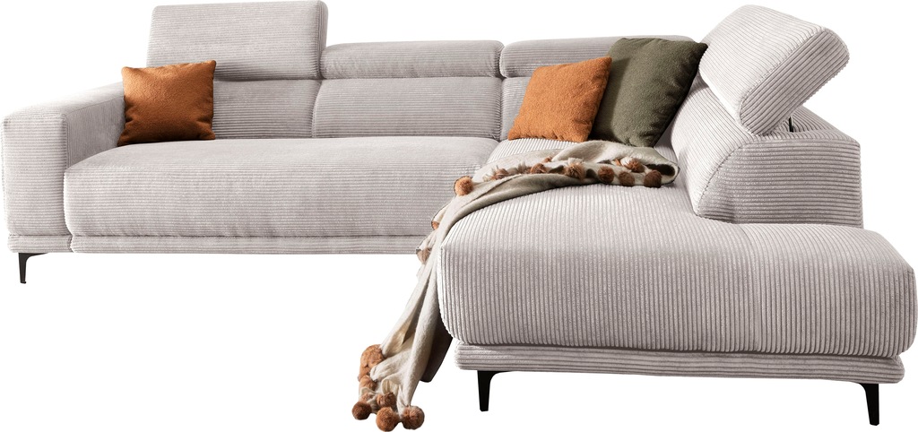 Bild von alina Ecksofa "Hikari", wahlweise mit Sitzvorzug, in modernem Cordstoff, Breite 276 cm