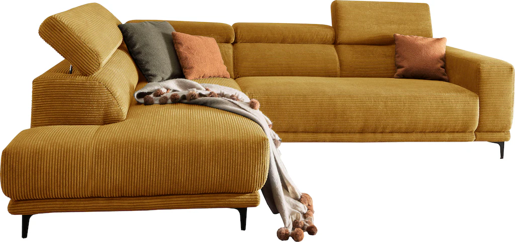 Bild von alina Ecksofa "Hikari", wahlweise mit Sitzvorzug, in modernem Cordstoff, Breite 276 cm