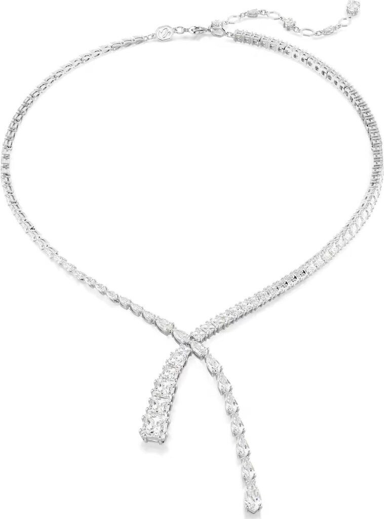 Bild von Swarovski Matrix Y-Halskette Verschiedene Schliffe Weiß Rhodiniert (5692533)