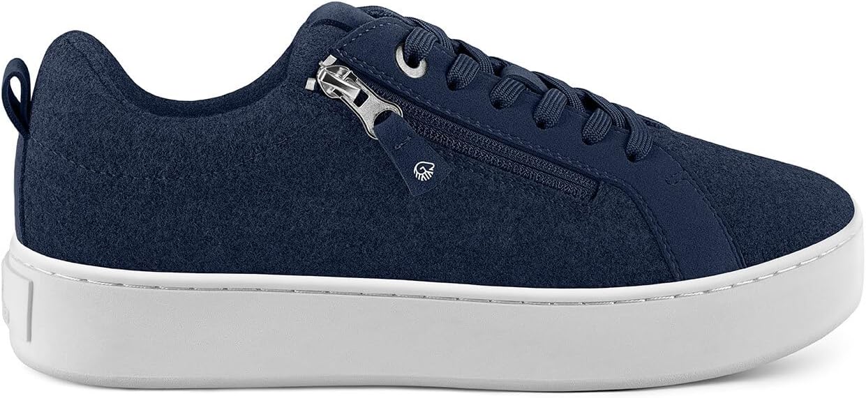 Bild von GIESSWEIN Wool Zip Sneaker - Merinowolle - Damen Schuhe elegant und bequem - Plateau Sneaker Damen - mit seitlichem Reißverschluss - Business Schuhe, 41 EU, Ocean Blue