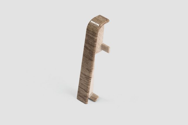 Bild von EGGER Verbinder Sockelleiste Nußbaum hellbraun für einfache Montage von 60mm Laminat Fußleisten | Inhalt 2 Stück | Kunststoff robust | Holz Optik hell braun