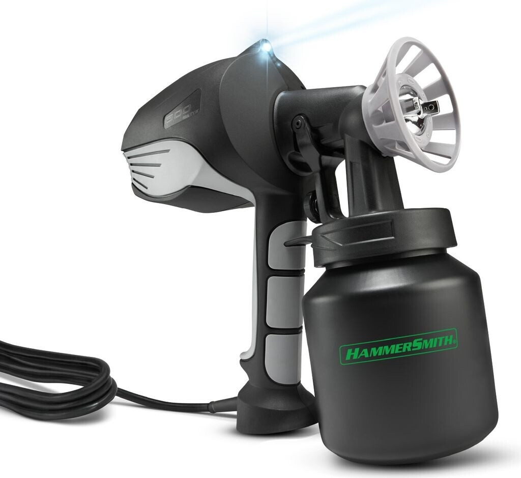 Bild von Hammersmith PaintBlast - professionelles Farbergebnis auf Knopfdruck - Farbsprühsystem mit 800ml Behälter - sparsame Lackierpistole mit LED Licht - Innen & Außenbereich - 3 Sprühmuster - 2m Kabel