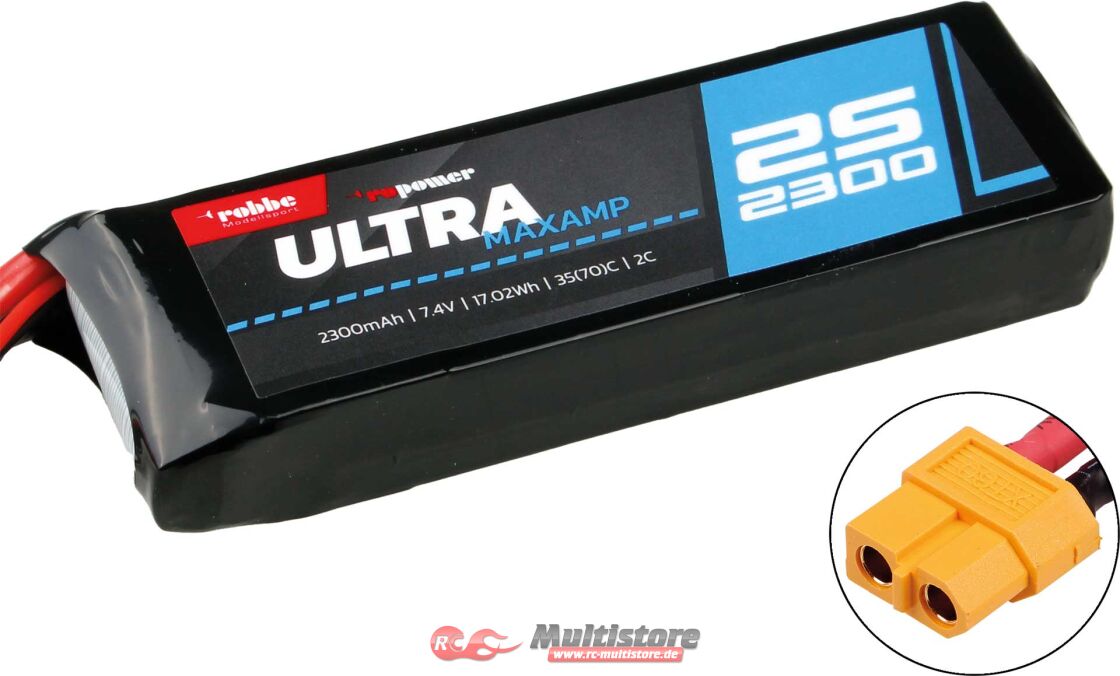 Bild von Robbe Modellsport RO-POWER ULTRA MAXAMP 2300MAH 7,4 VOLT 35(70)C LIPO AKKU / 7409