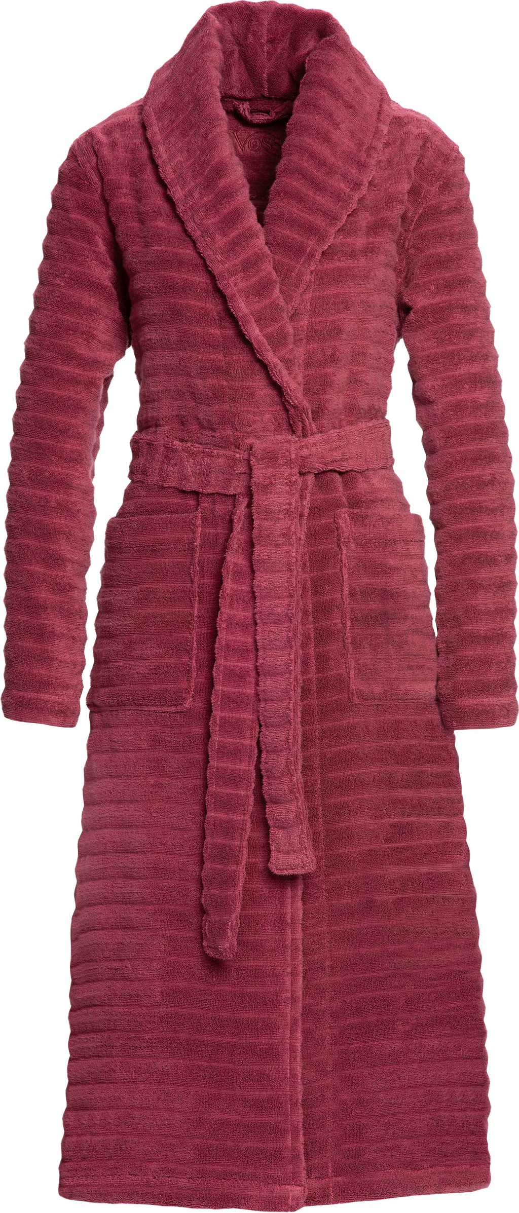 Bild von Vossen Bademantel Coco, ideal für Sauna & Spa, Hotelbademantel, Morgenmantel, Langform, Webfrottier, Schalkragen, Gürtel, softes Wellendesign