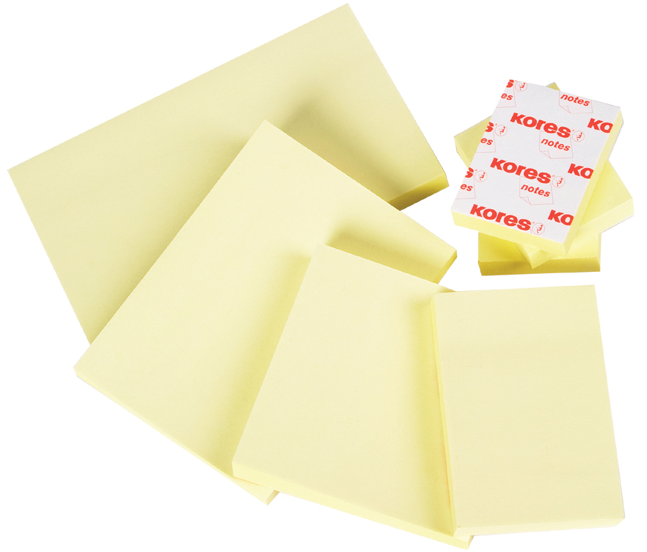Bild von Kores Haftnotizen , notes, , 125 x 75 mm, blanko, gelb
