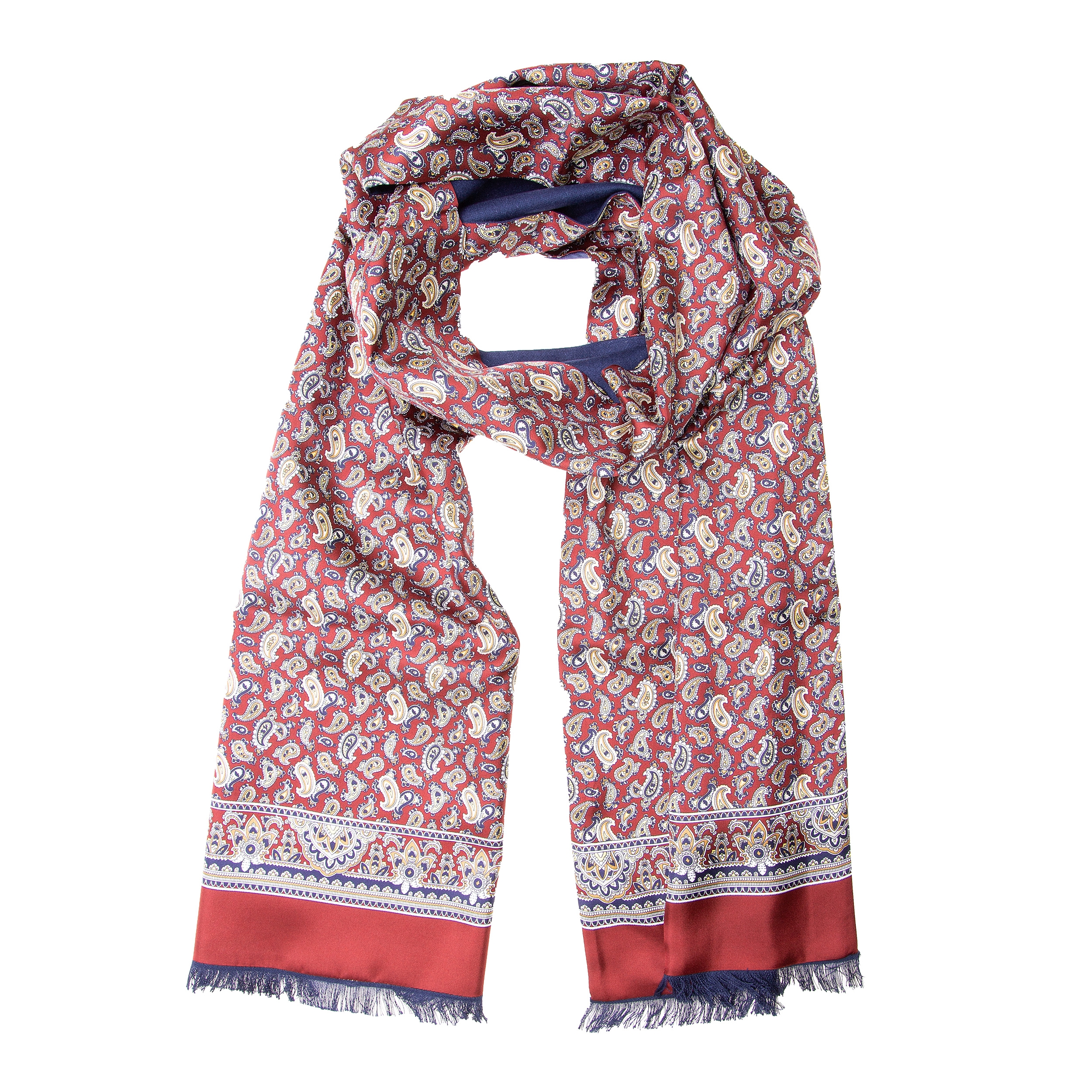 Bild von Business-Schal Seidenflanell weinrot Paisley