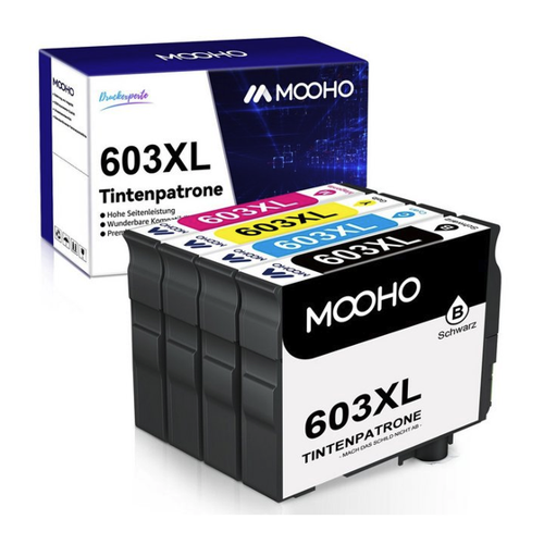 Bild von MOOHO 4er Ersatz für Epson 603 XL Tintenpatrone