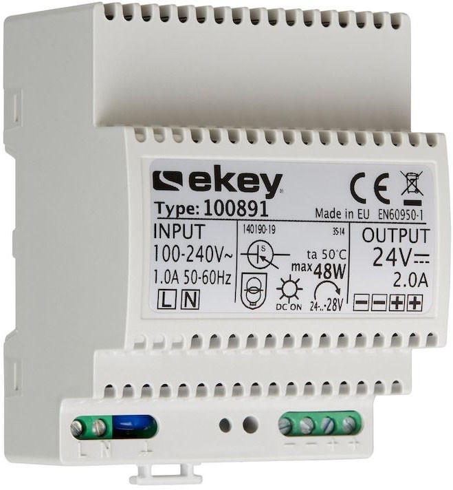 Bild von Ekey Hutschienennetzteil 100891 230VAC - 24V DC 2A (48 W), PC Netzteil