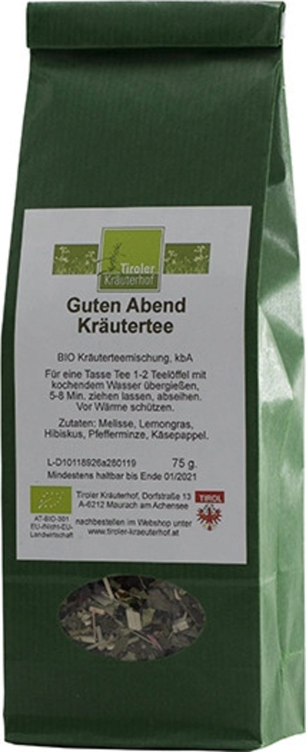 Bild von Tiroler Kräuterhof Bio Kräutertee Guten Abend - 75 g
