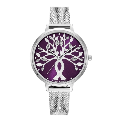 Bild von Julie Julsen JJW1455SME-2 Liebesbaum Uhr Damenuhr Metall 3 bar Analog Silber