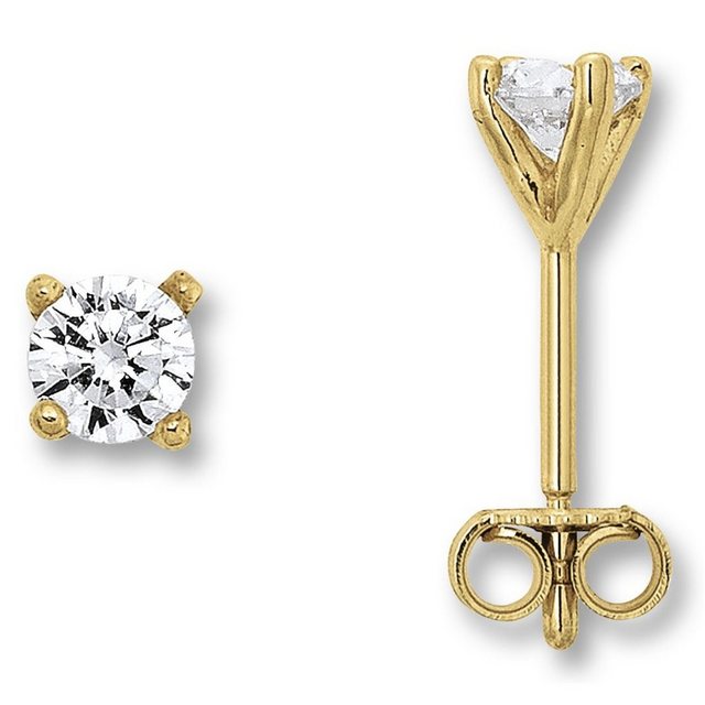 Bild von ONE ELEMENT Paar Ohrhänger Zirkonia Ohrringe Ohrstecker aus 333 Gelbgold, Damen Gold Schmuck