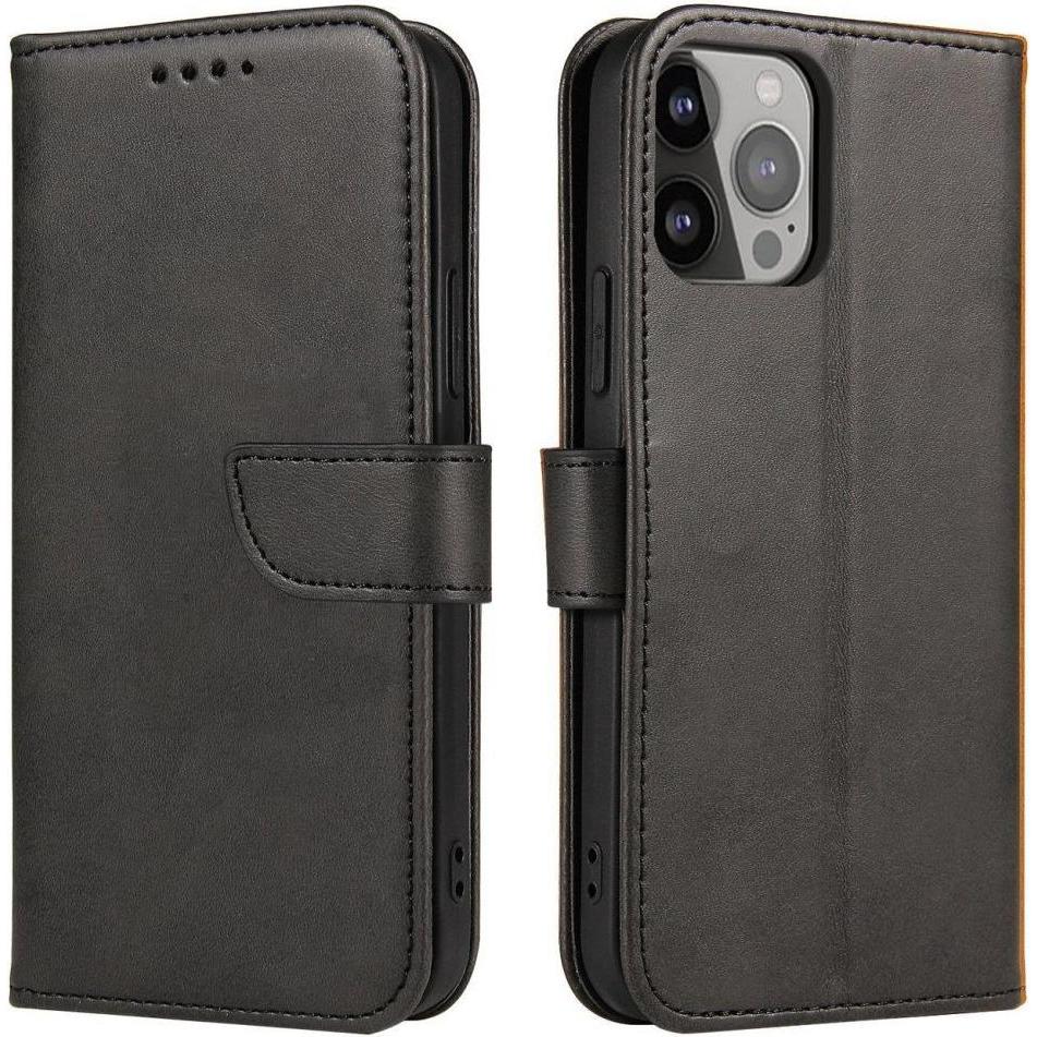 Bild von Hurtel Magnethülle mit Klappe und Geldbörse für Realme 11 Pro / 11 Pro+ – schwarz (Realme 11 Pro, Realme 11 Pro+), Smartphone Hülle, Schwarz