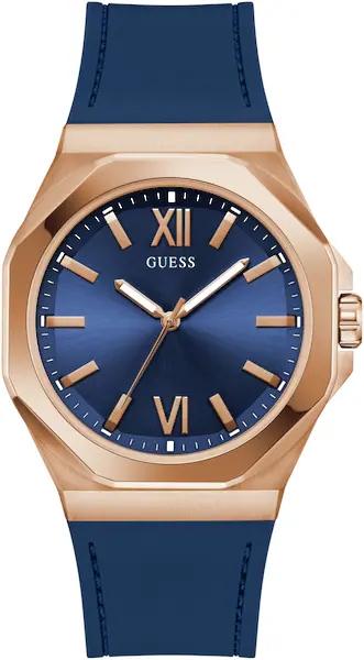 Bild von Guess Quarzuhr »EMPEROR«, Armbanduhr, Herrenuhr, Silikonarmband, Geschenkidee, analog