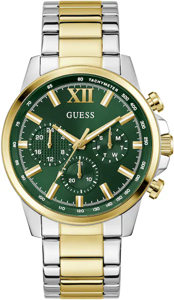 Bild von Guess Multifunktionsuhr »WALKER«, Quarzuhr, Armbanduhr, Herrenuhr, Datum, Wochentag, Edelstahlarmband