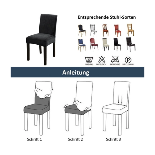 Bild von Vivi Idee Stuhlbezug Samt Stuhlhussen 4/6er Set