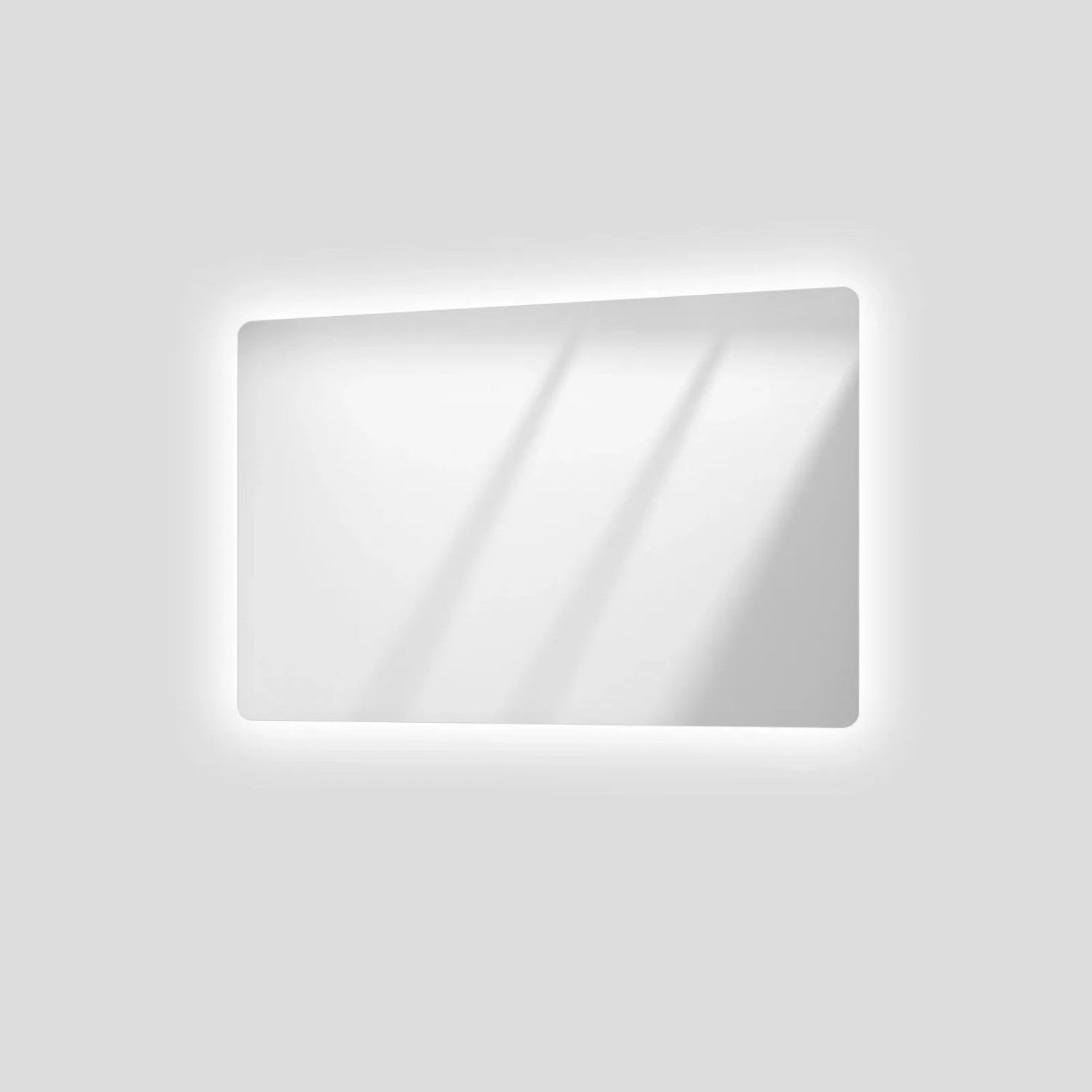 Bild von Emke, Spiegelschrank + Badezimmerspiegel, Badezimmerspiegel mit Beleuchtung 60*40cm,Beschlagfrei, 3000K/6500K,Tast Schalter