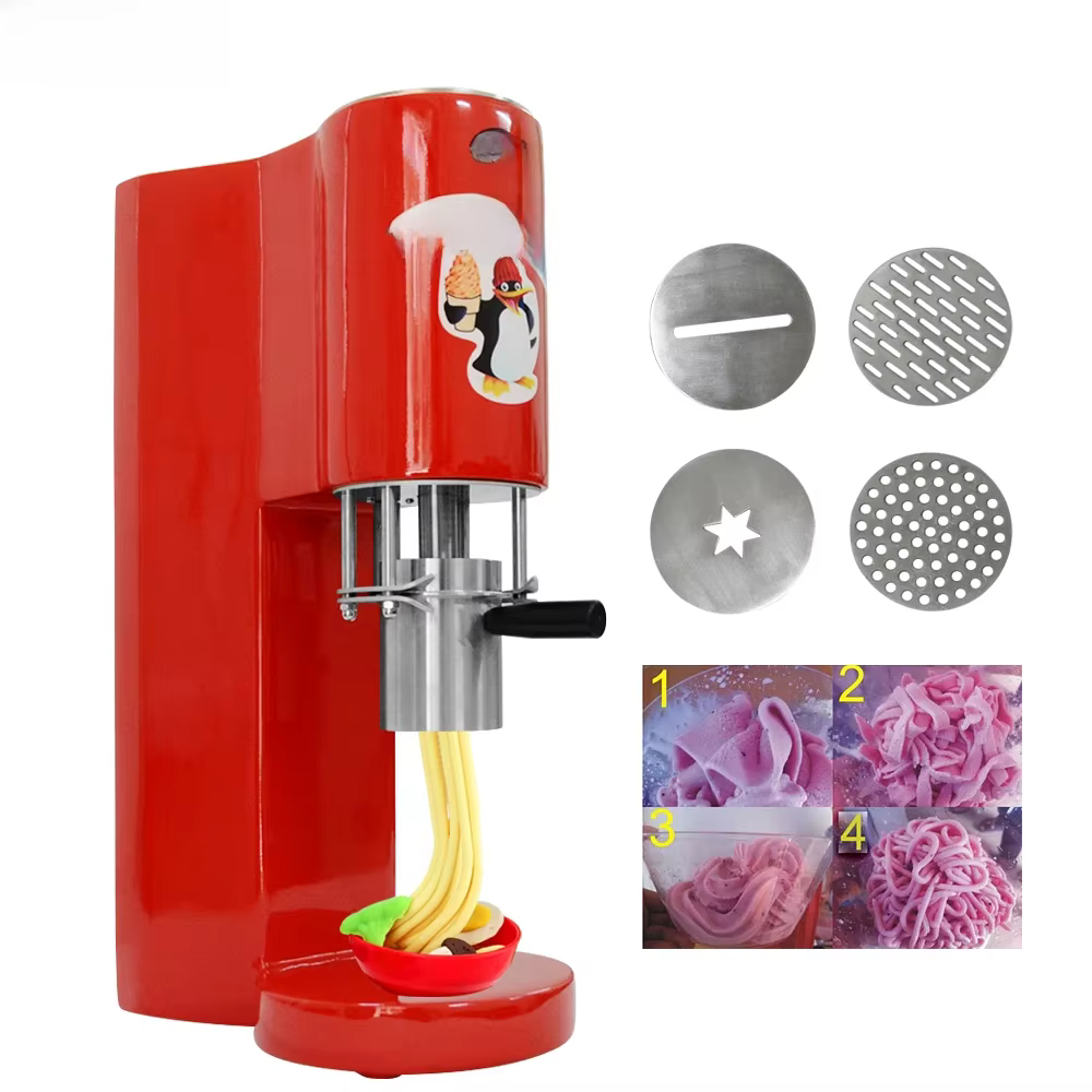 Bild von XEOLEO Spaghetti Ice Cream Machine 4 Types Ice Cream Forming Machine Spaghetti Gelato Maker Ice