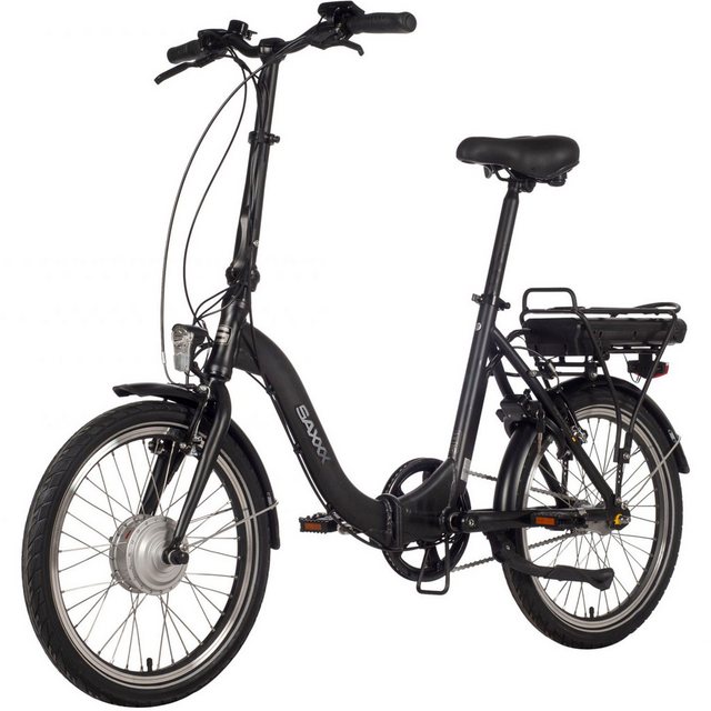 Bild von SAXXX E-Bike Klapprad Foldi Plus 2.0 E-Faltrad, 3 Gang Shimano Nexus 3 Gang Nabenschaltung Schaltwerk, Nabenschaltung, Vorderradmotor, 281 Wh, Gepäckträger, Rücktrittbremse Vorderradmotor