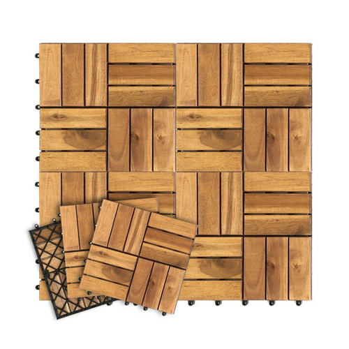 Bild von Clanmacy Holzfliesen Terrassenfliesen 30x30cm - Vielseitigkeit für Ihren Außenbereich