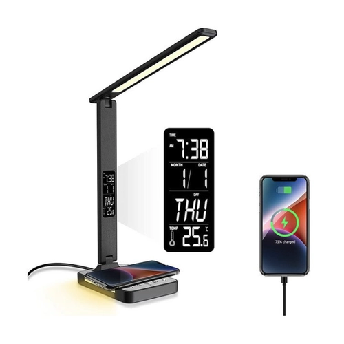 Bild von Sunicol LED Schreibtischlampe mit kabellosem Ladegerät