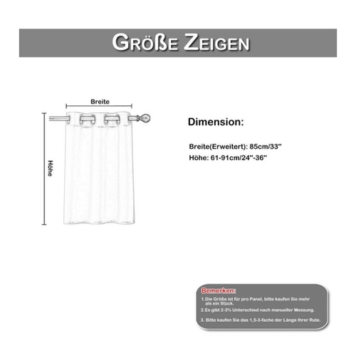 Bild von Rosnek Vorhang Kurze Vorhänge, hochpräzise, Ösen, für Küchenfenster, (2 St), blickdicht, H×B: 61×85,76×85,91×85