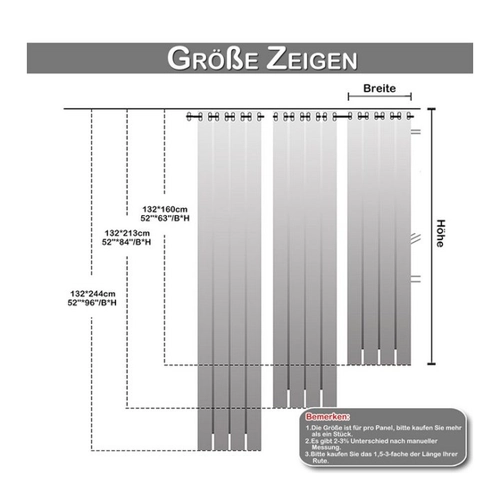 Bild von Sunicol Gardine Stern Stickerei Vorhang mit Ösen