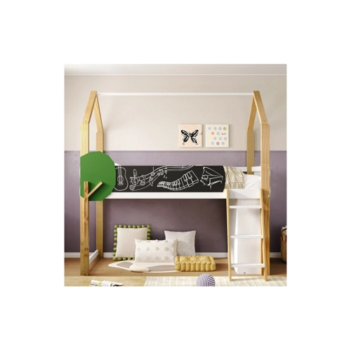 Bild von Odikalo Kinderbett Hausbett Einzelbett mit Graffiti-Board