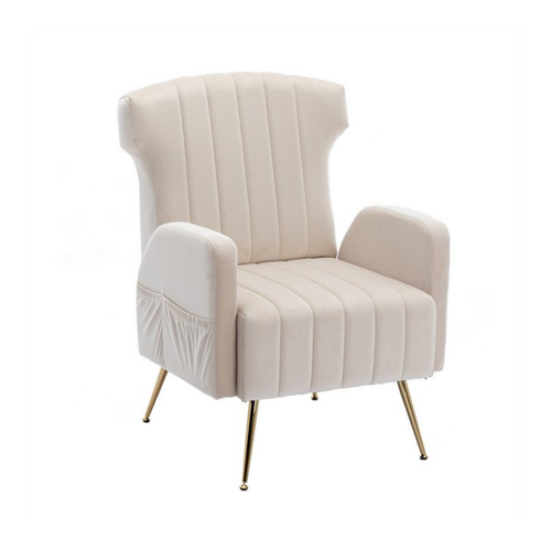 Bild von GLP Sessel Samt Wingback Stuhl mit Goldbeinen