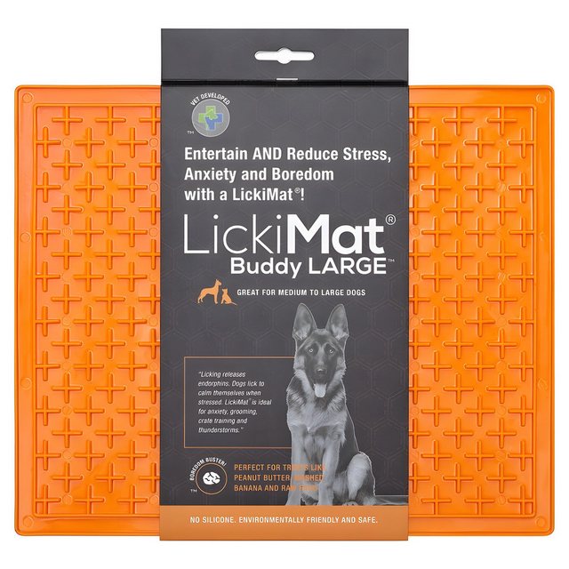 Bild von Buddy Schleckmatte Orange - Größe L - LickiMat