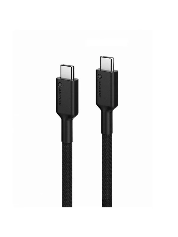 Bild von 1.00m Alogic USB-C Anschlusskabel USB 2.0 USB C Stecker auf USB C Stecker Schwarz