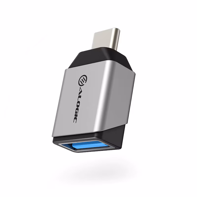Bild von ALOGIC ALOGIC Ultra-Mini-USB-C auf USB-A Adapter grau Smartphone-Adapter USB-C auf USB-A zu USB-C auf USB-A, Kompakte und leichte Bauweise