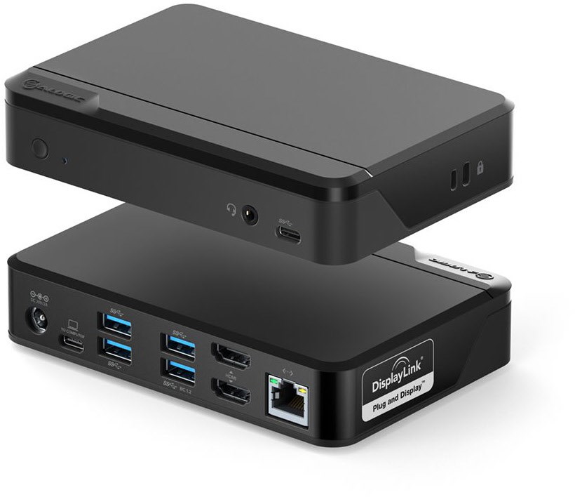 Bild von ALOGIC Laptop-Dockingstation ALOGIC Docking Station Universal Twin HD USB-C & USB-A schwarz